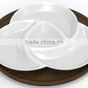 New Style Fashion Ceramic Divided Snack Plates Dishes Wholesale thumbnail-1