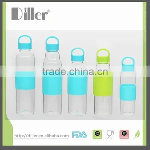 Private Label Eco-friendly Unbreakable Glass Water Bottle With Silicone Sleeve thumbnail-3