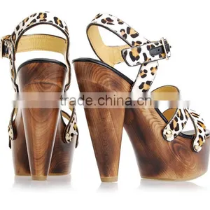 Women Models Horse Hair Wedged Designers Girls Block Heel Sandals thumbnail-5
