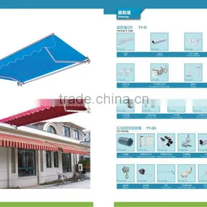 Auto Motorized Manual Polyester Retractable Awning and Rollershutter Patio Sunroom thumbnail-5