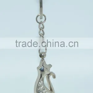 Fashion Crystal Cat Keychain and Crystal Beaded Animal Keychain thumbnail-5