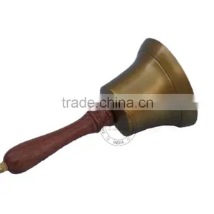 BRASS ANTIQUE SHIP BELL - HAND BELL - NAUTICAL BELL MANUFACTURER thumbnail-1