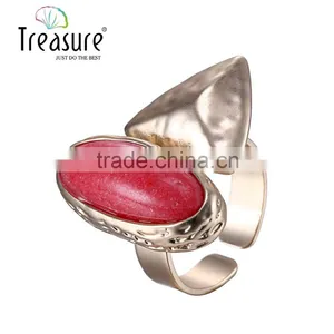 Dubai Red Stone Mosaic Gold Plating Ring for Elegant Women Valentine's Gift thumbnail-1