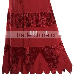 Gothic Embroidery Renaissance Design Gypsy Woman Skirts thumbnail-1