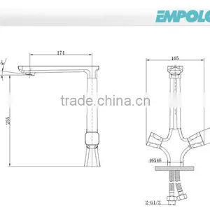 2016 New Design Brass China Kitchen Faucet With Double Handles 76 2101 thumbnail-2