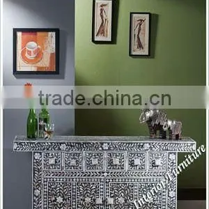 Mother of Pearl Inlay Long Sideboard thumbnail-1