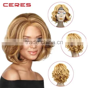 Ombre Lace Front Wig Cheap Fashion Female Beauty Two-tone Human Hiar Wigs African American Short Curly Wig For Black Women thumbnail-1