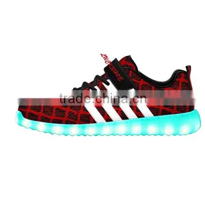 Lovely Candy Color LED Children Shoes Flyknit Upper Kids Casual Shoe for Wholesale thumbnail-4