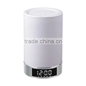 Portable Wireless Bluetooth Speaker Touch LED Light Night Camping Bedroom Lamp With Clock LED thumbnail-4