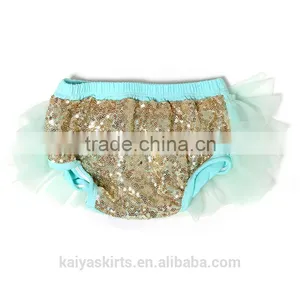 Multicolored New Born Soft Grenadine Sequin Underwear New Style Cotton Baby Ruffle Bloomers for Kid thumbnail-2