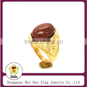 New Products 2015 Stainless Steel Rings, Charm Stone Fashinale Gold Plated Ring thumbnail-1