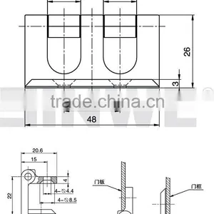 Zinc Alloy Cabinet Door Hinge for Electrical Panel thumbnail-2