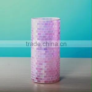 Glass Mosaic Decorative Vase, Mirrored Mosaic Vase With Decoration thumbnail-3