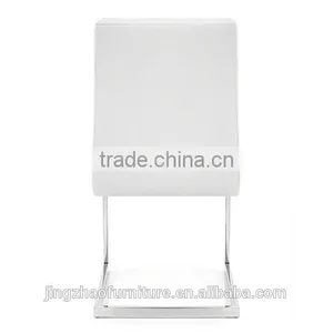 Modern White Dining Chair With Leg Stainless Steel thumbnail-3