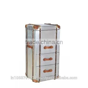 Aero Metal Finish Slim Trunk With 3 Drawers thumbnail-1