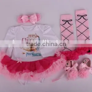 Children Frocks Flower Tutu Dress Cotton Long Sleeves Flower Tutu Dress thumbnail-5