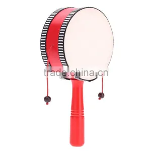 Wooden Hand Shaking Drum Rattle Musical Instrument Toy for Baby Kid Child thumbnail-4