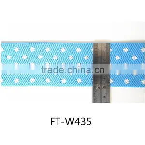 White Dots Polyester Jacquard Elastic Webbing thumbnail-1