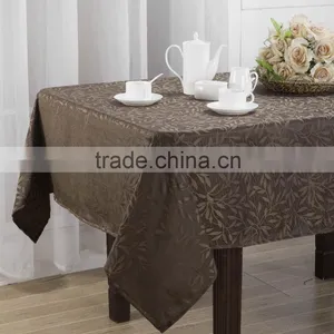 Cheap Jacquard Damask Polyester Table Cloth Leaf Design thumbnail-3