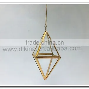 [] Small Decorative Glass Vase for Your Home Decoration or Wedding Table[] Brass Geometirc Modern Glass Vases for Wedding Tables thumbnail-2