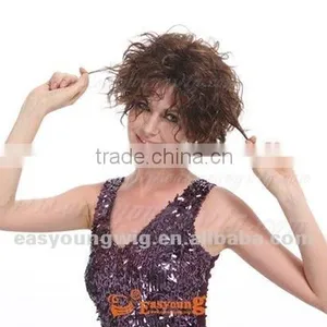 Fashion Synthetic Short Afro Curly Full Lace Hair Wigs for Black Women thumbnail-1