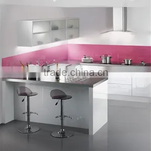 High Gloss Lacquer Pink Kitchen Cabinet thumbnail-3