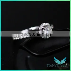 High Jewellery Wedding Rings 14K 15K PT925 Setting 1ct Forever Brilliant Moissanite Vvs Diamond With Strong Fire thumbnail-2