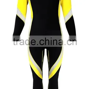 (Hot Selling)Women's Long Sleeve Black and Yellow Colour Neoprene Swimming WetSuits thumbnail-1