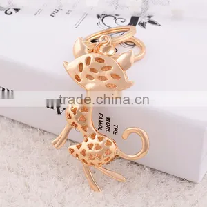 Majestic Fox Sparkling Keychain Blingbling Crystal Handbag or Feather Fans Key Chain Fox Key Ring Holder Purse Bag thumbnail-3