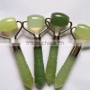 Natural Jade Roller Face Massager With Natural Jade With Silver Connector no Gold Connector thumbnail-2