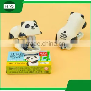 Plastic Mini Cartoon Portable Office Stationery Manual Panada Paper Stitcher Stapling Machine Stapler thumbnail-2