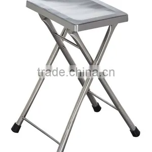 High Quality Brushed Stainless Steel Morden Folding Chair for Hotels Restaurant Office Home Garden LQ-ZD002 thumbnail-1