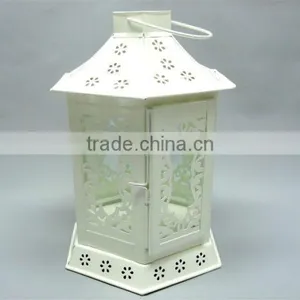 Decorative White Lantern,Metal Lanterns,Designer White Lanterns thumbnail-1