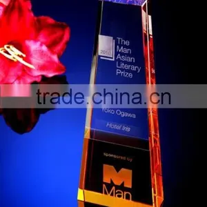 Jingyage Factory Directly Sell Unique Blue Crystal Trophy Plaque Souvenir Crystal Trophy Award Gift thumbnail-2