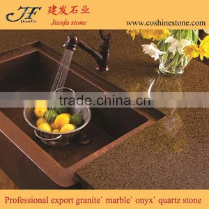 High Quality Artificial Quartz Coffee Brown Color Kitchen Countertop Stone thumbnail-1