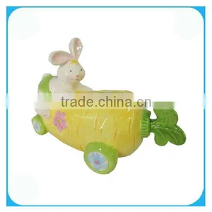Cute Ceramic Easter Decoration In Rabbit And Radish Design thumbnail-1