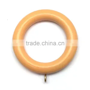 Light Brown Wood, Curtain Rod Ring Screw Eyelet To Fit Curtain Poles Up To 35mm Diameter thumbnail-1