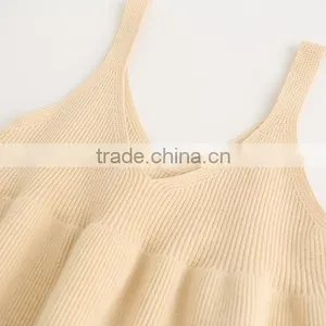 Wholesale Child Knit Pattern Kids Sleeveless Cotton Vest the Spaghetti Straps Sweater Dress thumbnail-6