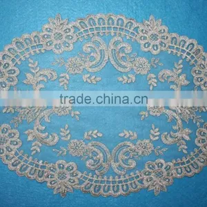 High Quality Hand Bead Pearls Embroidery Designs Metallic Sequin Shiny Lace Table Cloth thumbnail-1