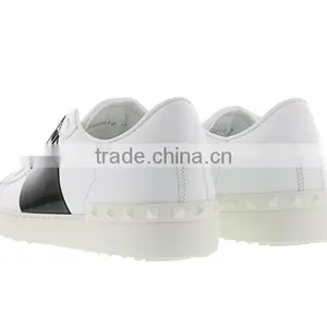 Adult White Black Leather Sneakers Shoe Liquidation Closeouts thumbnail-6