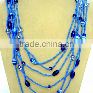 Multi Chain Bead Necklace thumbnail-1