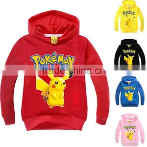 Wholesale Kids Clothing Pullover Hoodie Sweatshirt Casual Warm Fleece Long Sleeve Pokemon Pullover Hoodie thumbnail-3