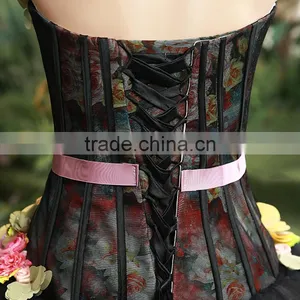 MGOO High End Black Puff Ball Prom Dress Beautiful Black Maxi Dress With Colorful Flowers Vestidos YDYS15B0018 thumbnail-6