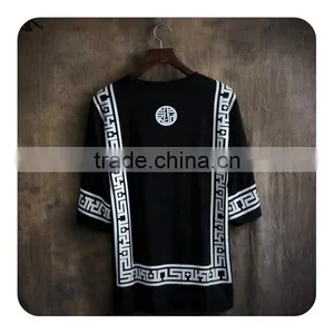 2017 Wholesale Men Plain Custom Longline t Shirt Printing Fitted Men' s Clothing Express China Supplier thumbnail-3