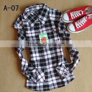 Wholesale Red Black Cotton Check Stretch Flannel Shirts for Winter thumbnail-6