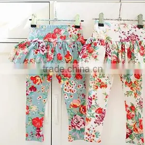 Flower Printed Leggings for Girls Sweet Style Leggings for Kids thumbnail-3