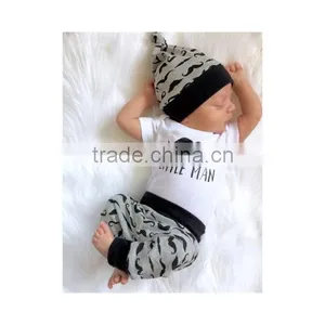 2016 Lovely Infants Toddlers Baby Clothes Print Onesie Baby Boy Coming Home Outfit New Baby Sets thumbnail-1