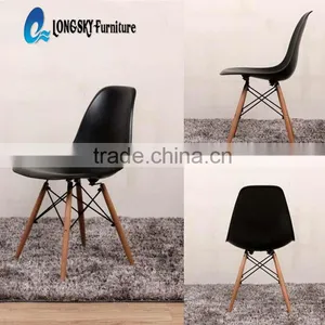 LS-4001 Wholesale Factory Cheap Price Colored Plastic Chair With Wood Eiffel Leg thumbnail-5