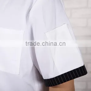 Custom Classic White Cook Restaurant Bakery Bar Kitchen Workwear Chef Coats Wholesale thumbnail-4