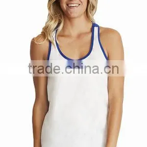 Next Level Apparel Ladies' Ideal Color Block Racerback Tank Top - 60% Combed Ring-spun Cotton, 40% Polyester Jersey thumbnail-4